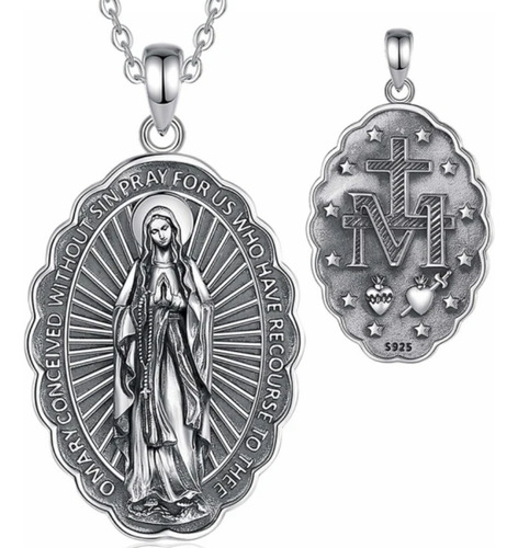 Collar De La Virgen María En Plata 925. Joyería Única 