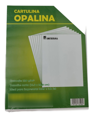 100 Hojas Cartulina Opalina Carta Blanco 225 G Imperial