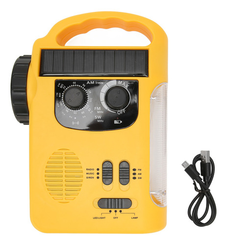 Radio Solar De Manivela Am Fm Sw Radio De Emergencia Con Led