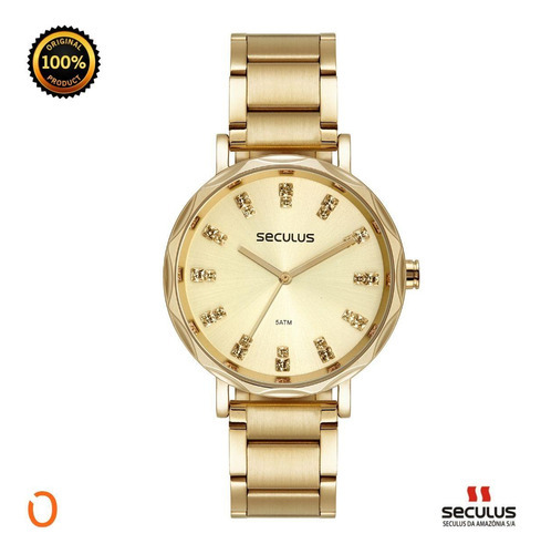 Relógio Seculus Feminino Analógico 77169lpsvds1 Dourado Fcp