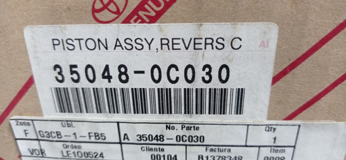 Pistón De Reversa Toyota Roraima, Tundra , Sequoia. Original