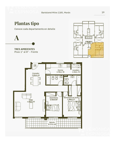 Departamento De Tres Ambientes En Venta- Moron Sur