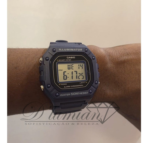 Imagem 3 de 10 de Relógio Casio Masculino Digital W-218h-2avdf Azul Escuro