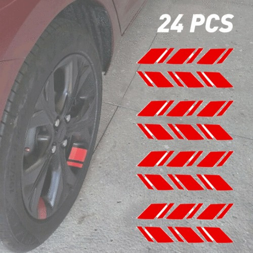 24 Red Reflective Sticker Car Wheel Rim Vinyl Decal Auto  Mb