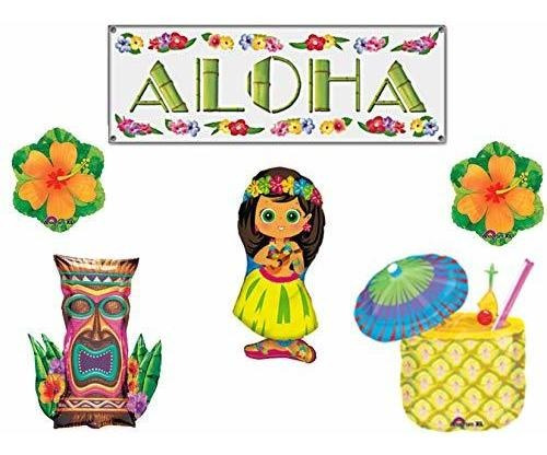 Globos De Fiesta Infantil Aloha Banner Y Globos Fiesta Decor