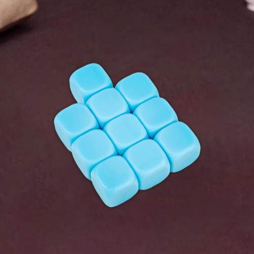 3 X 10 Cubos De Dados En De 16 Mm, Dados Redondeados De Azul
