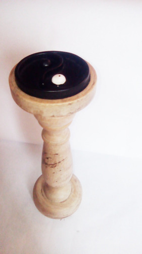 Porta Incienso Y Jardin Zen Ying Yang Con Base Tipo Columna