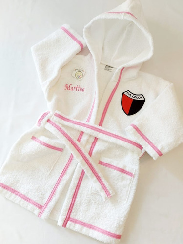 Bata Salida De Baño Personalizada Uno/dos Años Colon Sta Fe