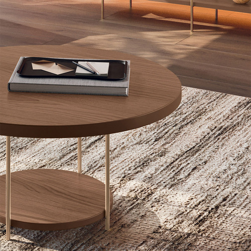 Aparador E 2 Mesas De Centro Walker Tampo Mdf/vidro Castanho
