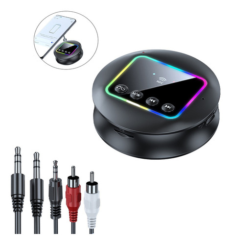 Receptor Auxiliar Bluetooth 5.4 Para Pc,bocina, Conexión televisión, automóviles, computadoras, altavoces Nfc