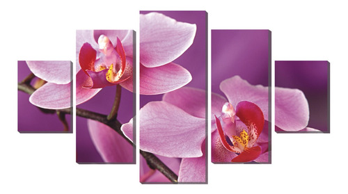 Kit Quadro Decorativo 104x52 Flores Rosas Decoração