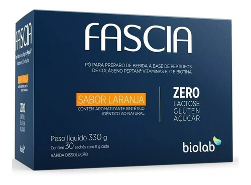 Fascia Colágeno Sabor Laranja Com 30 Saches