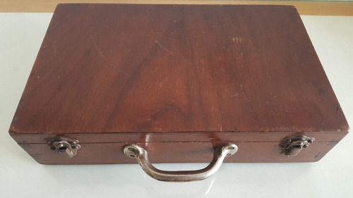 Antigua Caja Maleta Portafolio Organizador Madera Herrajes (Usado)