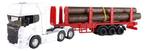 Caminhão Scania Madeira 1:64 Welly Branco