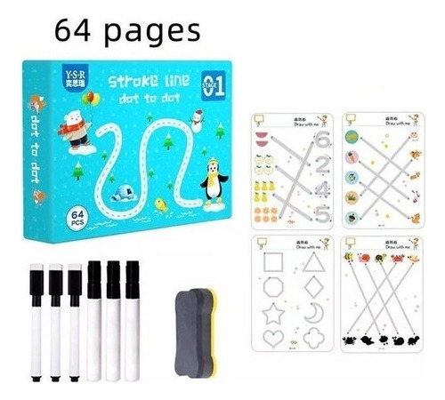 Caderno Para Crianças Com Caneta Apagável E Borracha