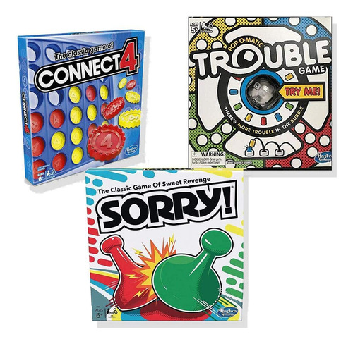 Classic Connect 4, Classic Sorry!, & Classic Trouble [inclui