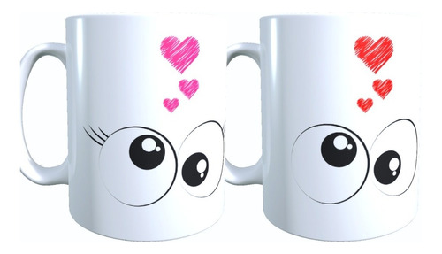 2 Tazas San Valentin Regalo Dia Amor Frase Loco Loca