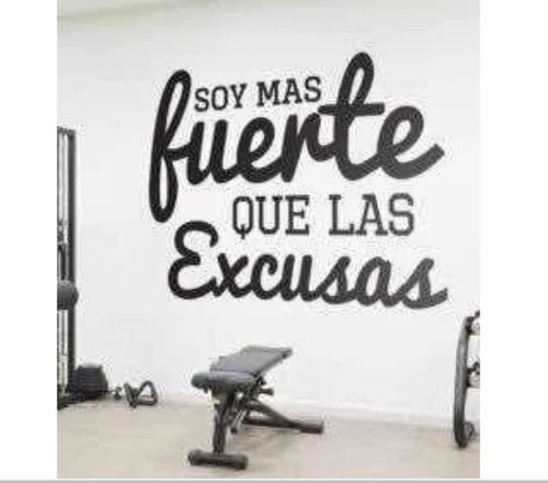 Vinil Decorativo Gym Gimnasio Más Fuerte Que Excusas 60x70cm