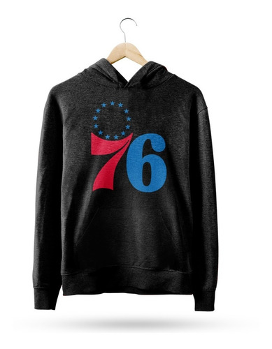  Buzo Canguro Nba Philadelphia 76ers Logo 76 Negro