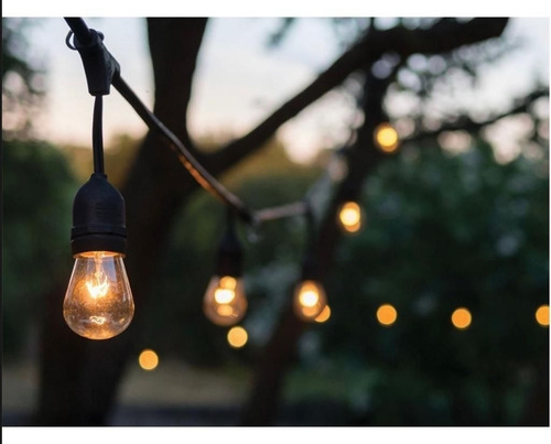 Extensión Luces Focos Vintage Led Exterior 14.6m 15 Focos