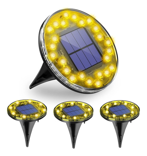 Luz Led Entrada Energia Solar 4 Disco Para Exterior Ip68
