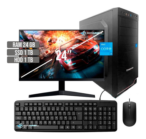 Pc Gamer Intel Core I5 12400 Ssd 1tb+hdd1tb Ram24gb Led 24