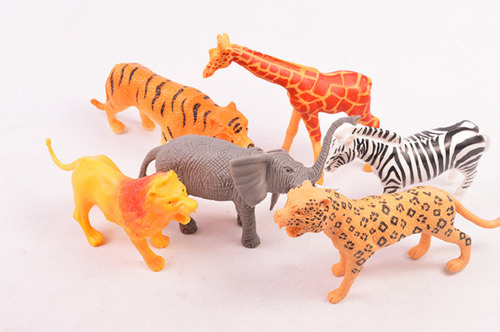 Animales Salvajes Figuras Rellenas X6 Set Pack De Selva Zoo