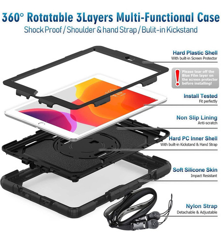 Funda Timecity Compatible Con iPad, C/ Protector De Pantalla