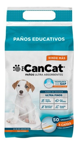  Paños Educativos 50ud Premium 60x40cm Adiestramiento Cancat