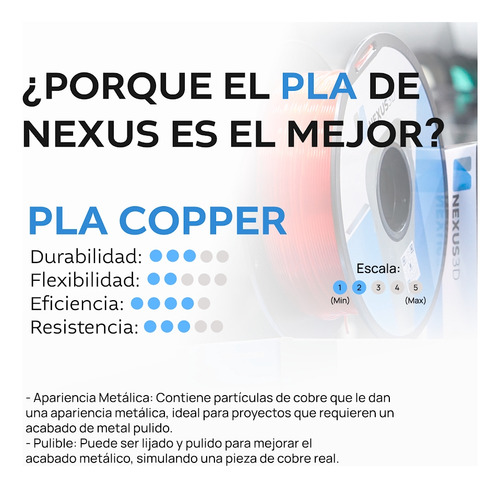 Filamento Cobre Pla 1.75mm | Nexus 3d