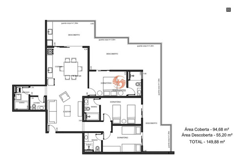 Imagem 5 de 9 de Ubatuba Sp Cobertura 3 Suites + Lavabo, 3 Vagas Garagem, Varanda Gourmet C/ Churrasqueira. Área Comum, Piscina, Sauna... - Ap00030 - 70409835