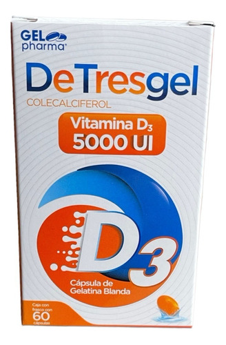 Vitamina D3 Detresgel Gelpharma 5000ui 60 Capsulas