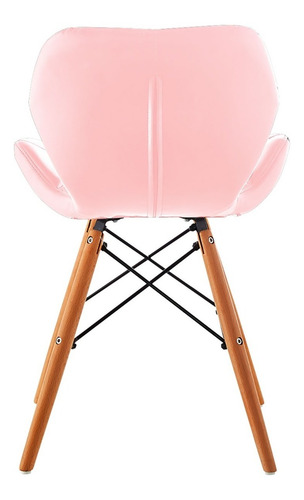 Silla Eames Gongga Pro Rosado Base En Madera