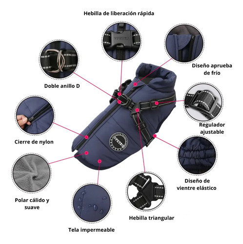 Chaleco Para Perro Impermeable Con Pretal Reflectante 5xl - Rojo