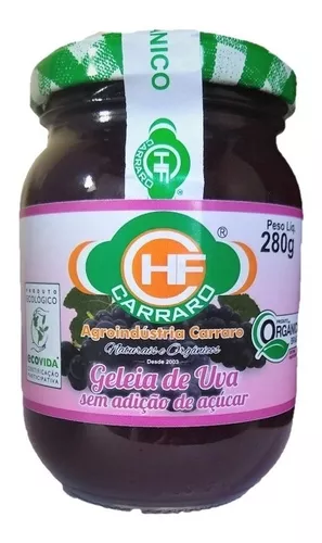 DOCE CREMOSO DE UVA (CHIMIA) ORGÂNICO HF CARRARO 320 G - Pozzobon