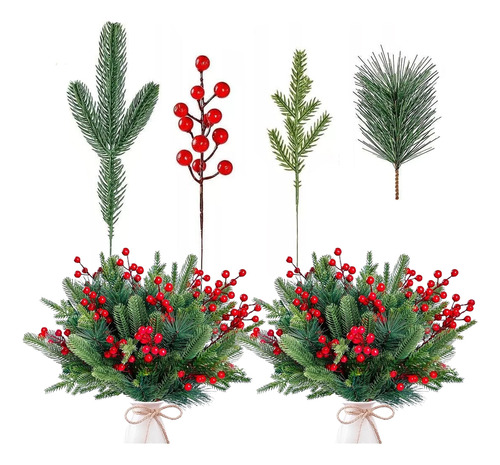 Agujas De Pino Artificiales Para Decoración De Mesa Navideña