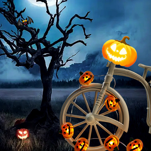 Serie De Luces 1m 10led Decoracion Halloween Calabazas
