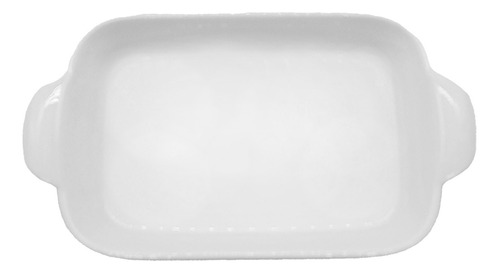 Fuente De Porcelana 27 Cm Rectangular Cocina, Con Asas 12810 Color Blanco