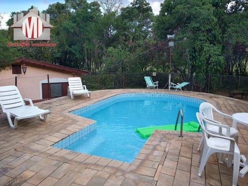 Excelente Chácara Com 5 Dormitórios, Campinho, Piscina, Pomar, Lago, Córrego, Ótima Localização, À Venda, 6000 M² Por R$ 610.000 - Rural - Socorro/sp - Ch0801