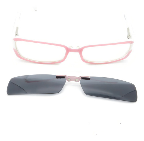 Óculos E De Sol Clip-on Retro Prorider Rosa E Branco