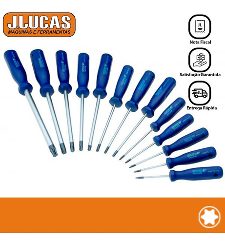 Imagem 2 de 3 de Jogo Chave Torx Com Cabo 13 Pçs T6 A T50 163btx-13 Gedore