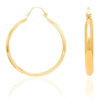 Imagem 2 de 4 de Brinco Argola Larga Grande Rommanel Banhado Ouro 18k 520285