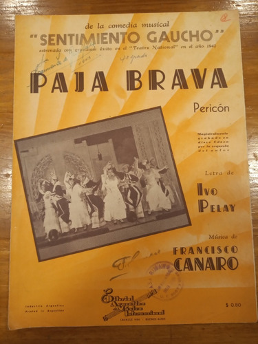 Paja Brava Ivo Pelay Canaro Pericon Partitura