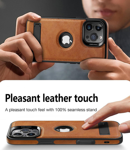 Capa De Couro Magnética Resistente Wtcase Para iPhone 16 Pro