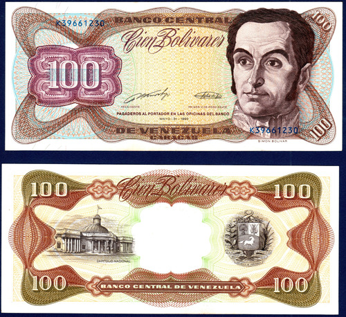 Billete De 100 Bolívares K8 Mayo 31 1990 Simón Bolívar (Usado)