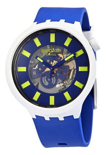 Reloj Unisex Swatch Sb03m103 Cuarzo 47mm Pulso Azul En
