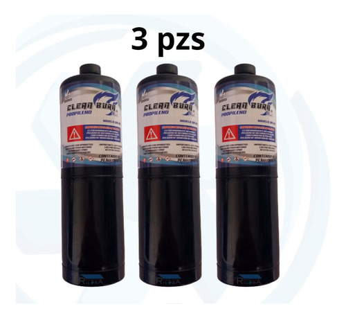 3 Pzas De Tanque Clean Burn De Propileno Color Negro 399.72g