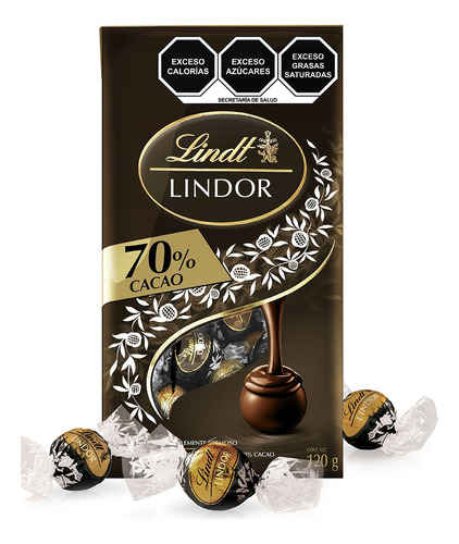 Chocolate Lindt Lindor Bolsa Con 70% De Cacao 120g