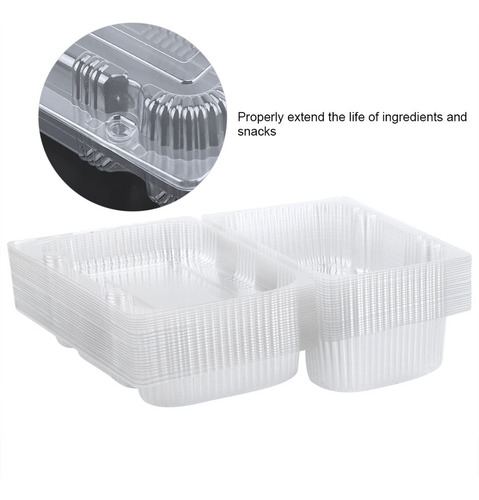 Envase Desechable De Plástico Para Pan Con Bisagras, 25 Unid