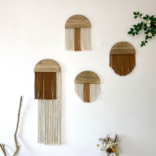 5034 Caramel-thick Line - Pared Con Borlas Bohemias Hechas A